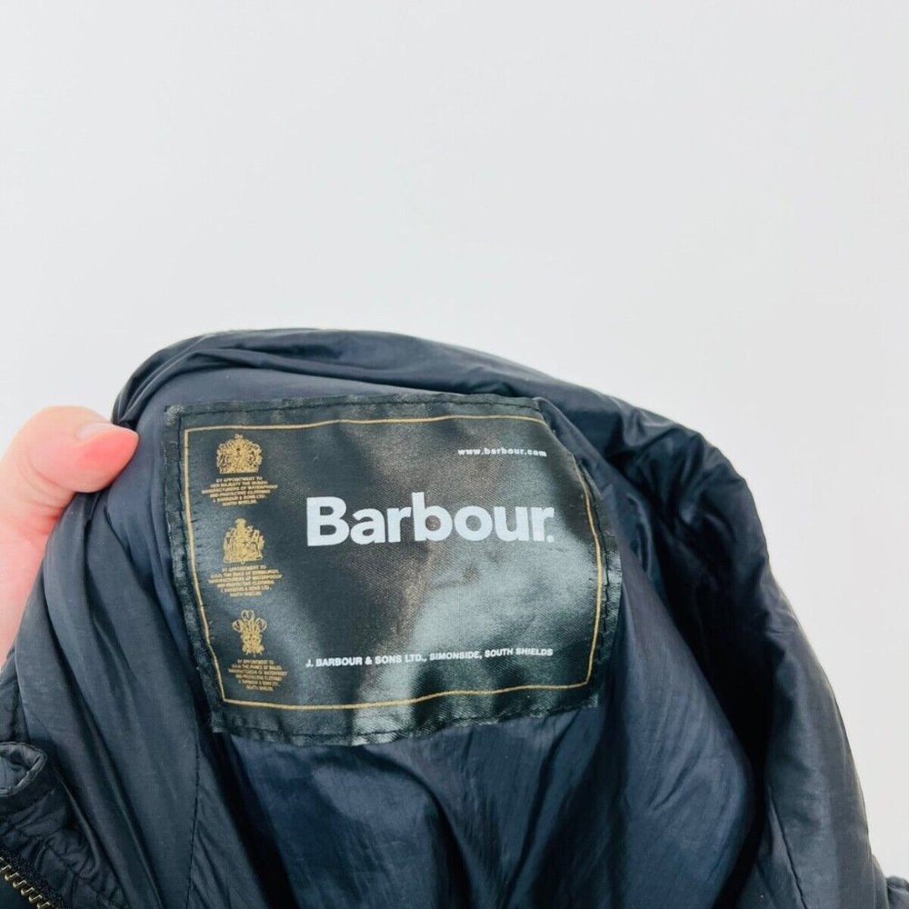 Barbour Vintage Navy Quilted Utility Style Pocket Sleeveless Jacket UK S - Picture 8 of 9